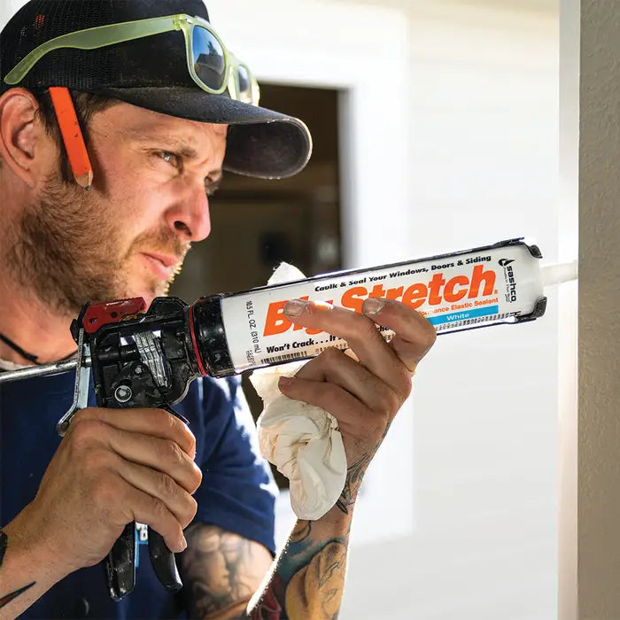 12‐pack of 10.5 Oz Sashco 10016 White Big Stretch Water‐Based Elastomeric Sealant