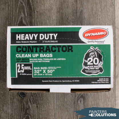 Dynamic 00038 42 Gal 2.5mil Black Heavy Duty Contractor Trash Bag 20Ct
